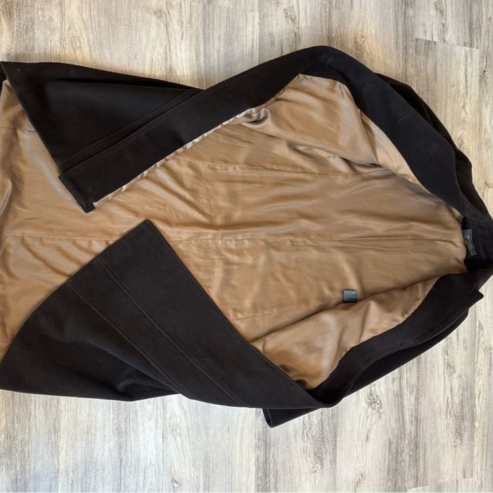 Vintage Liz Claiborne Elegant Brown Long Coat wool angora blend coat size 10 - Picture 7 of 7